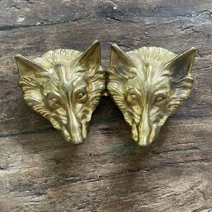 Vintage Brass fox belt buckles